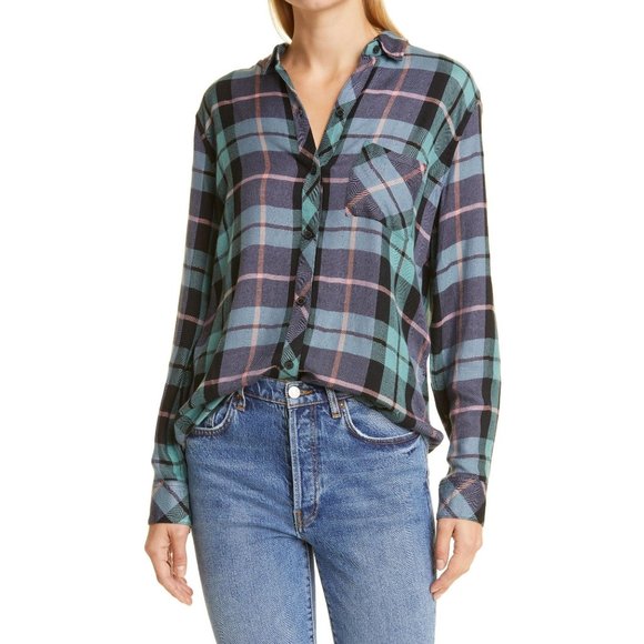 Rails Tops - Rails Hunter Metallic Thread Plaid Button Up Shirt
